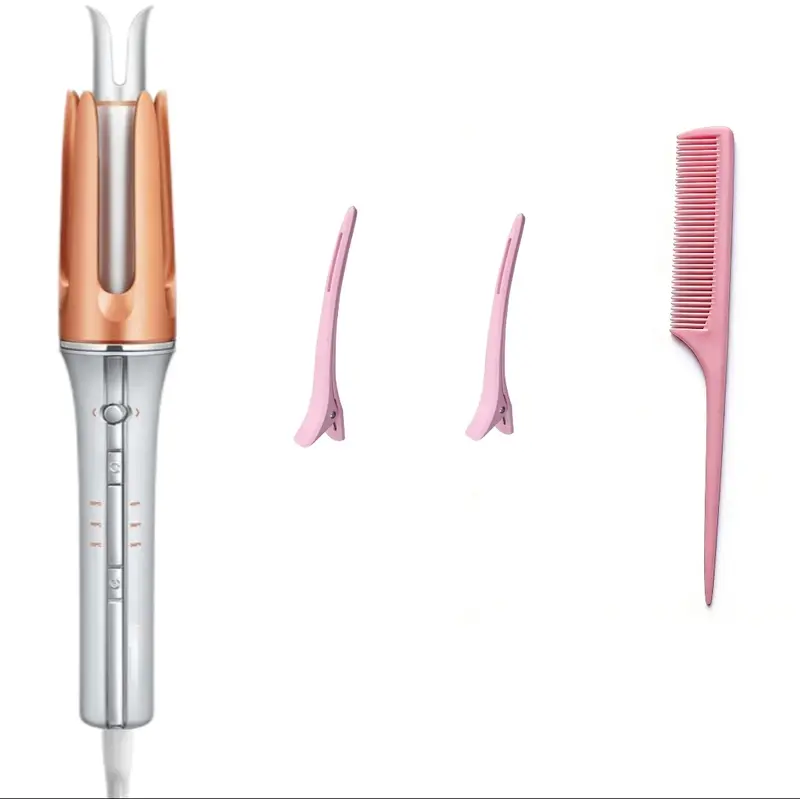 effortless curl Curl Hair Automatic Curling Iron 1/1.25 Inch with 3 Temperatures 2-Way Rotation Anti-Scald Anti-Tangle Automatic Shut-Off Swivel Cord Barrel Hair Curler