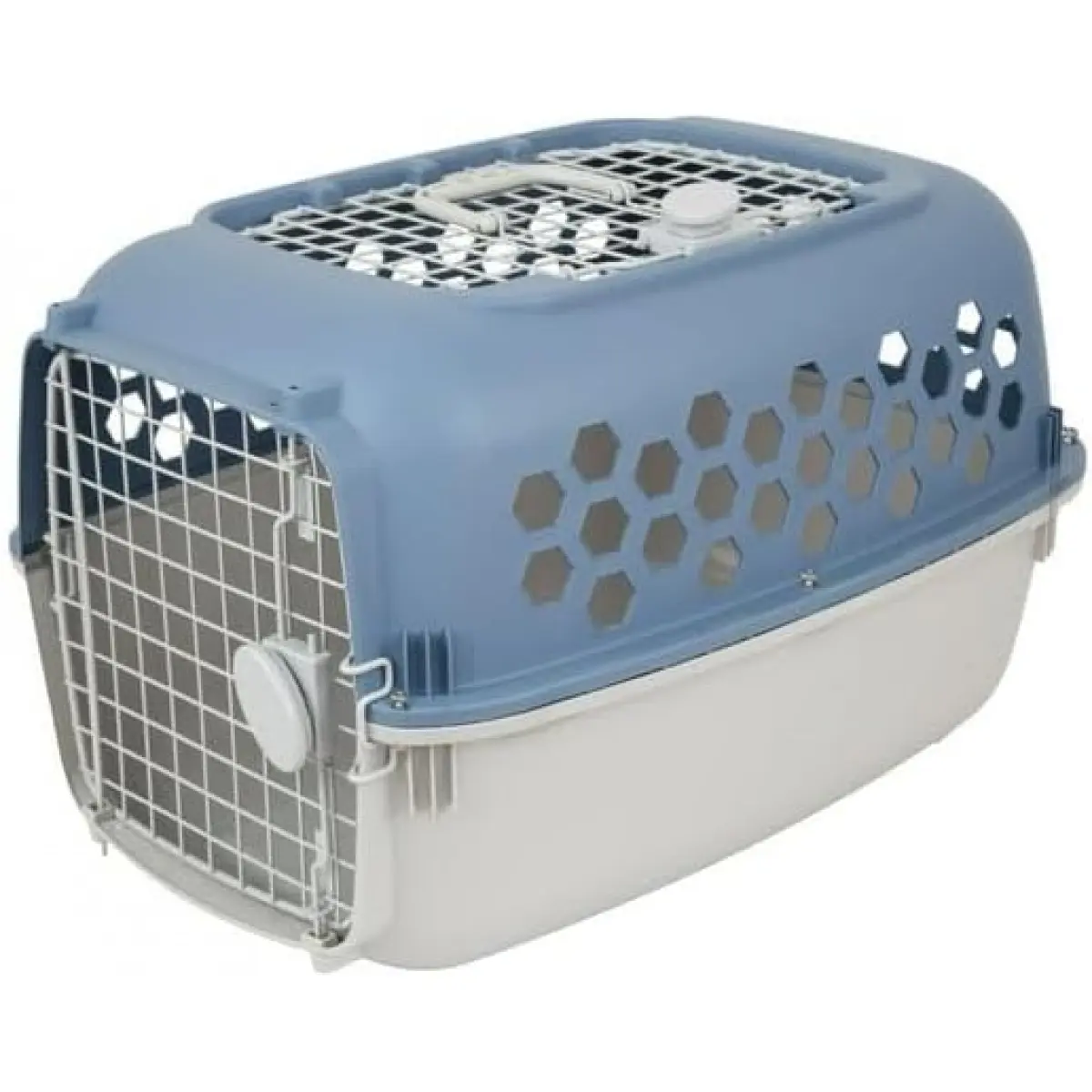 Multicolored 24 in Plastic Double Door Dog and Cat Kennel with Top Opening - The Sturdy Door Has A Single-Motion Door Lock – It Stays Securely Shut But Opens Easily for You