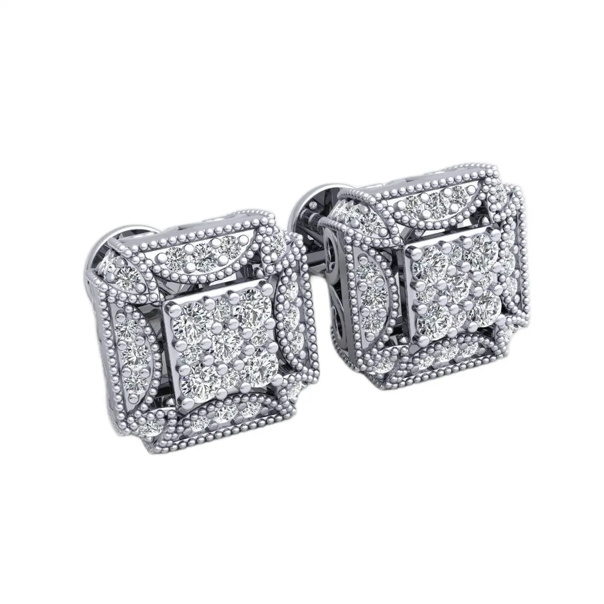 925 Sterling Silver Moissanite Diamonds Earrings - Elegant and Affordable