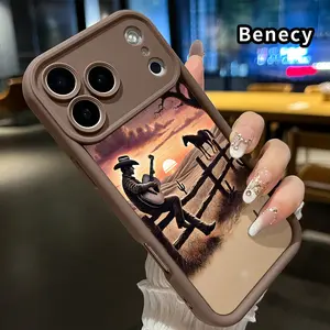 TPU Phone Case for iPhone 17 Pro Max 16 15 14 Plus 13 12 Mini 11 XR X XS Air E Western Culture Cowboy Pattern Pocket-Friendly Shockproof Silicone Protective Soft Smartphone Casing
