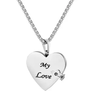 My Love Book Necklace for Women, Openable 5 Pages Mini Book Stainless Steel Pendant Necklace, Gift for Wife Mom Girlfriend, Ideal for Valentine's Day & Birthday