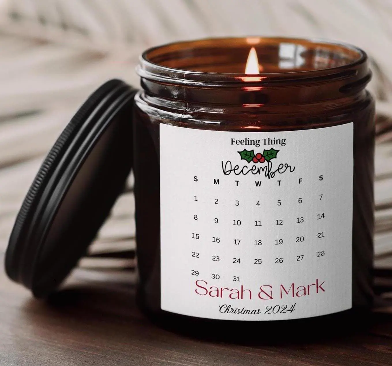 Advent Calendar Candle, Christmas Scented Candle, Personalized Christmas Couple Gift, Christmas Scented Candle, Christmas Countdown Candle