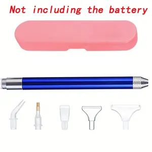 5D Diamond Painting Pen Set with LED Light, Includes 6 Replacement Tips, DIY Craft Tool Kit, Efficient Art Creation, Ideal for Artists（Does not include the battery）