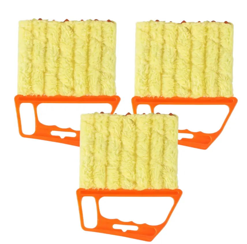 Generic Blind Cleaner and Duster Brush with Comfortable Grip for Efficient Window and Air Conditioner Cleaning, Orange, 16x13cm, 3 Unit