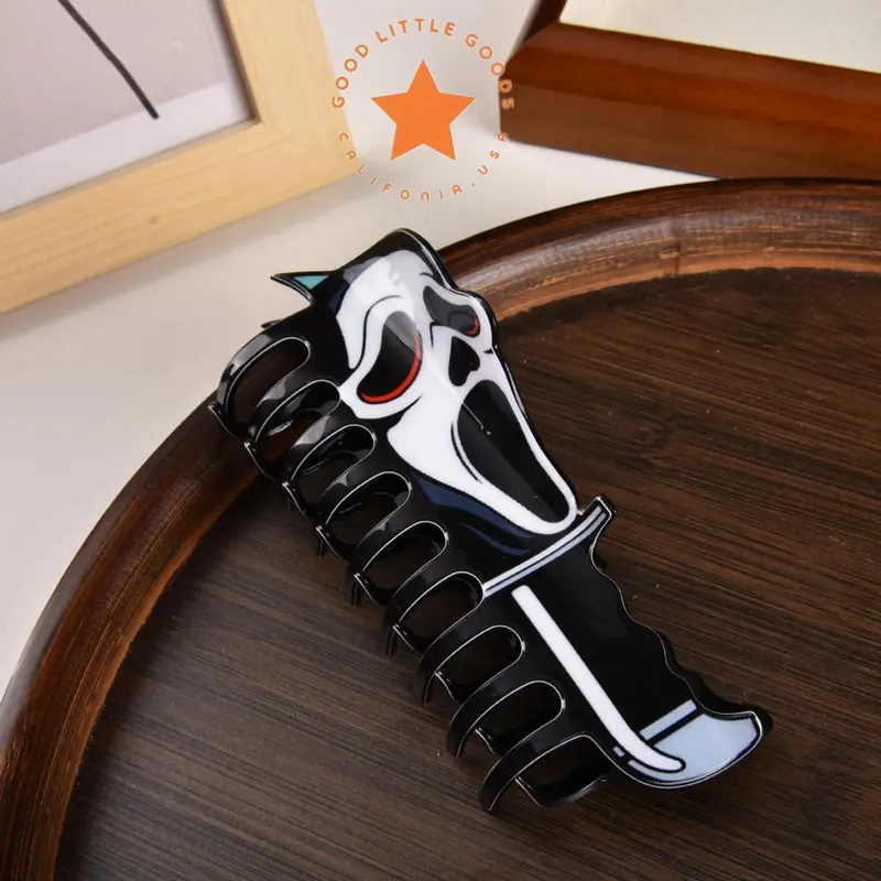 Halloween Themed Double-Sided Claw Hair Clip Fun Horror Durable Plastic for Women & Girls Casual Design 4 Inches Unisex Premium Quality Hair Claw Gift for Her