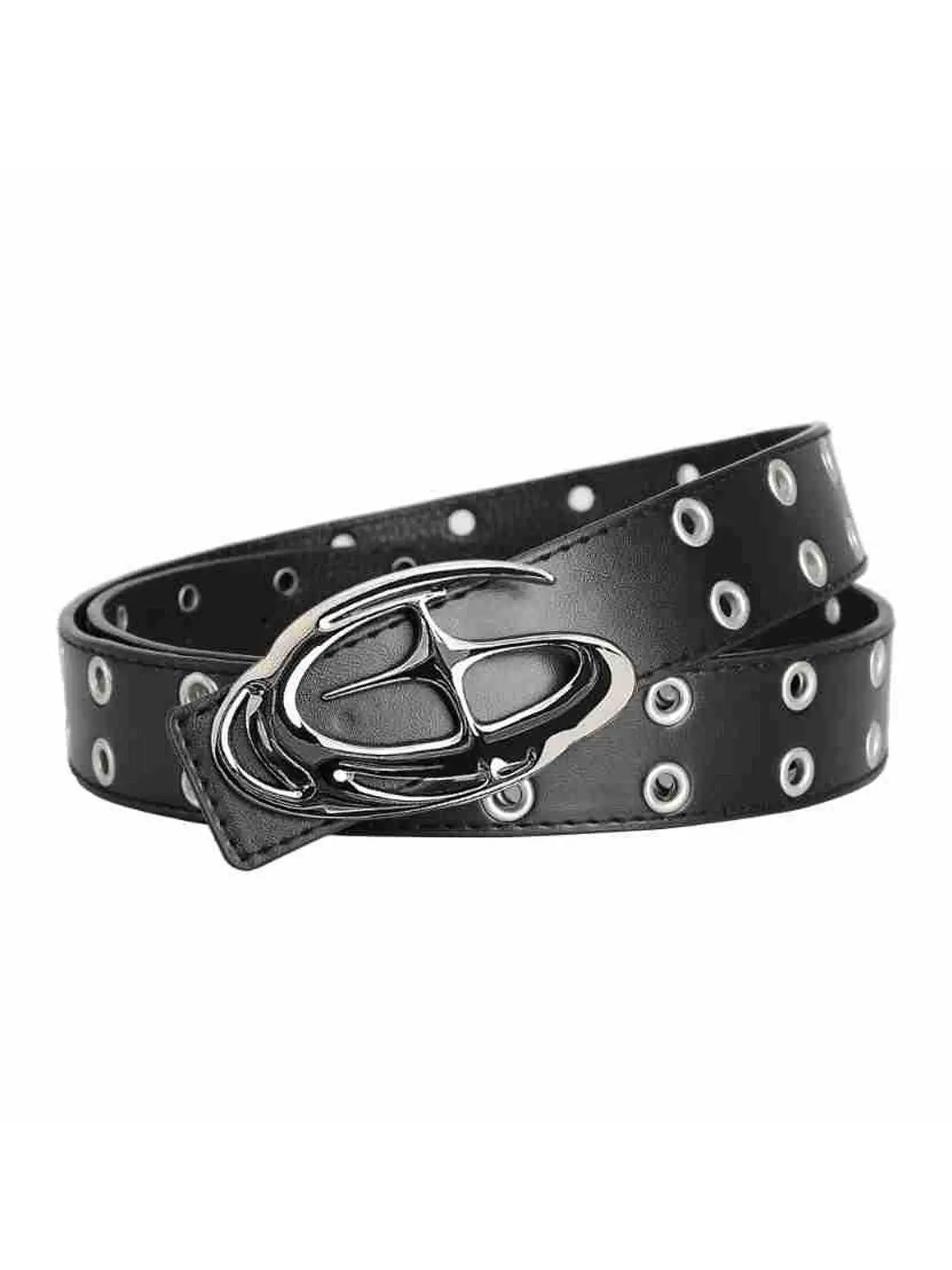 Studded Punk Rivet Belt & Double Grommet Belt Set PU Leather Y2K CWCYYDSYY Studded Rivet Camouflage Belts Y2K Punk Hip Hop  main image 3