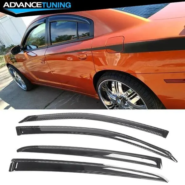 Fits 11-23 Dodge Charger Acrylic Window Visors Sun Rain Guard Deflector 4PCS