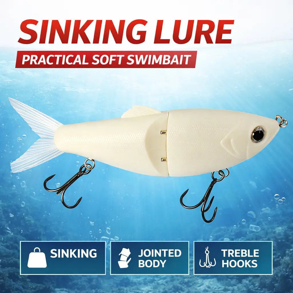 Big Bass Killer Glass Minnow Slow Sink Lure, 6.46 Inch 2.15 Oz Natural Slow Sinking, Stimulates Striped Bass and Dogfish Attack Desire