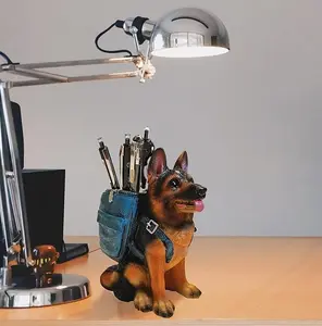 Cute Dog Pen Holder for Desk ，Pen Pencil Cup Creative Desktop Pen Organizer Pencil Cups for Desk Unique Desk Accessories Decor for Home Office School Gift for Dog Lovers (German shepherd)