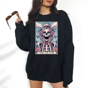 I'm Fine - Unisex Crewneck Sweatshirt - Print is Sublimation, Funny Tee, Funny Apparel, Gift Idea, Relaxed Fit, Casual Apparel