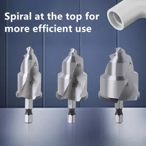 3 Pcs Precision Pipe Reamer Drill Bit Set, 6.35mm Hex Shank - Durable, Multi-Purpose, Ideal for PVC, Plastic & Water Pipes Tools Cutting