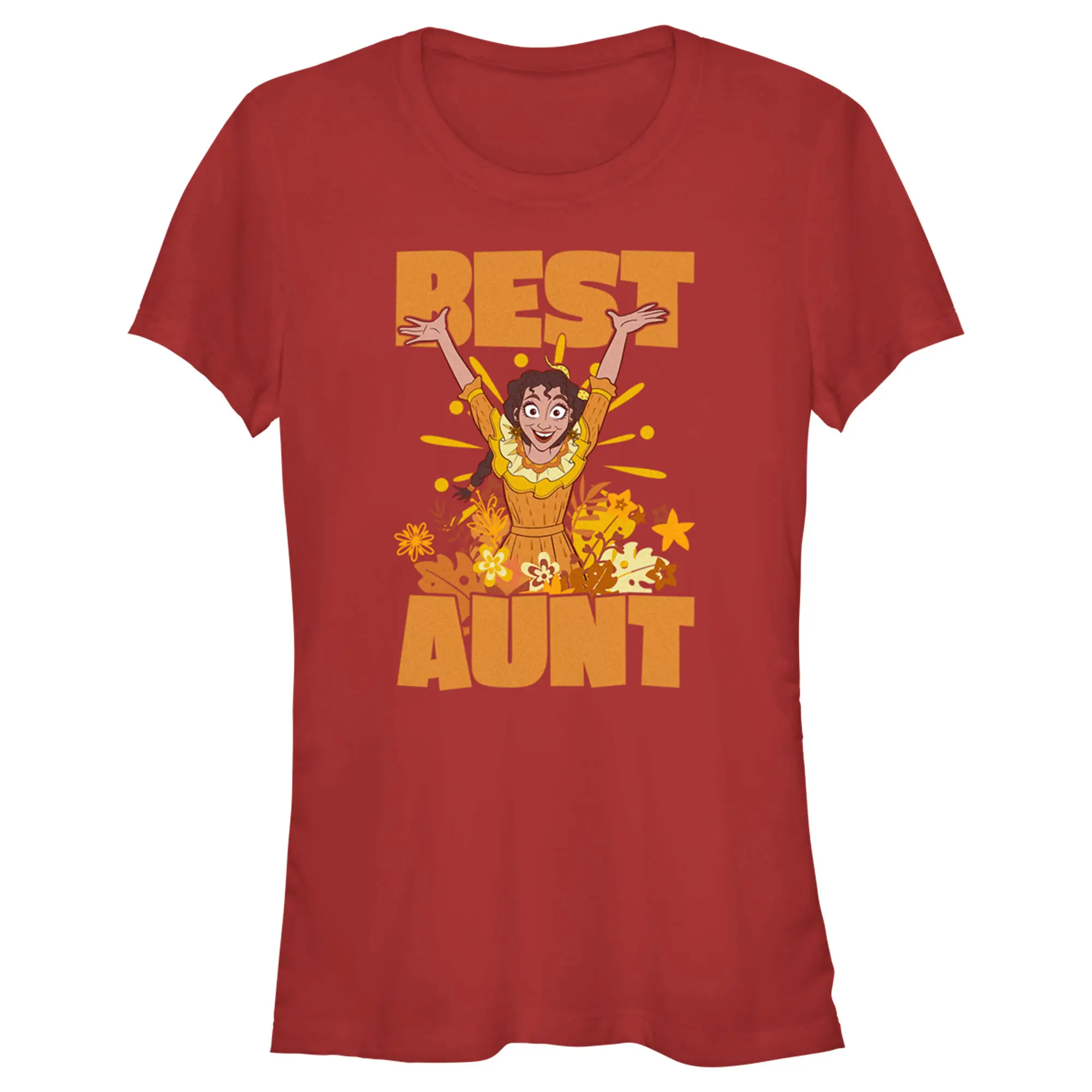 Juniors Womens Encanto Pepa Best Aunt Motto T-Shirt