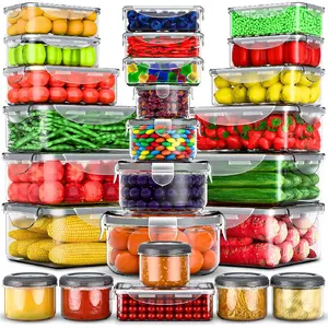 50 Pcs Large Food Storage Containers with Lids Airtight-85 OZ to small Containers-Total 526OZ Stackable Kitchen Set -BPA Free Leak proof containers- Freezer Microwave safe