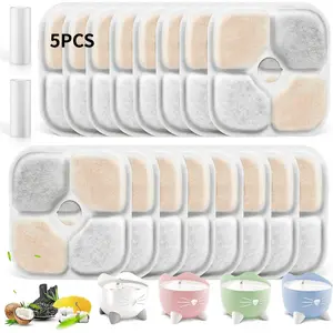 16 Pack Pet Fountain Filters for Catit PIXI Cat Drinking Fountain, Replacement Triple Action Water Filter with Ion-exchange Resin & Activated Carbon