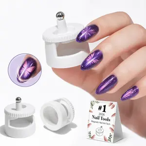 360° Rotating Cat Eye Magnet Set 2026 - U-Shaped & Ball Wands with Strong Magnets, Salon-Quality Nail Art Tool for Perfect Velvet Cat Eye & 3D Effects