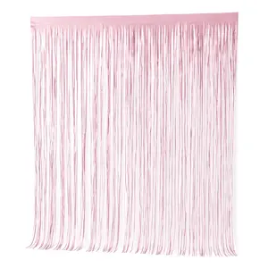 Elegant Pink Foil Fringe Backdrop Kit for Baby Showers