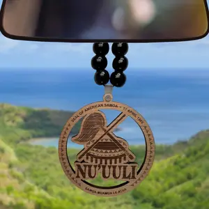 American Samoa Nu’uuli Ornament - 1/4 Inch Thick Wood Cherry Hickory Mahogany Unfinished 4-5 Inches Long Side Stylish Accessory