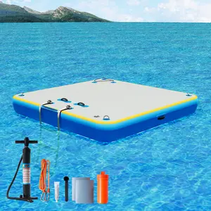 VanAcc Inflatable Floating Dock with Portable Carry Bag and Ladder, Heavy-Duty Non-Slip Surface Water Platform, Pool Floaters for Swimming Pools, Water Parks, Water Parties