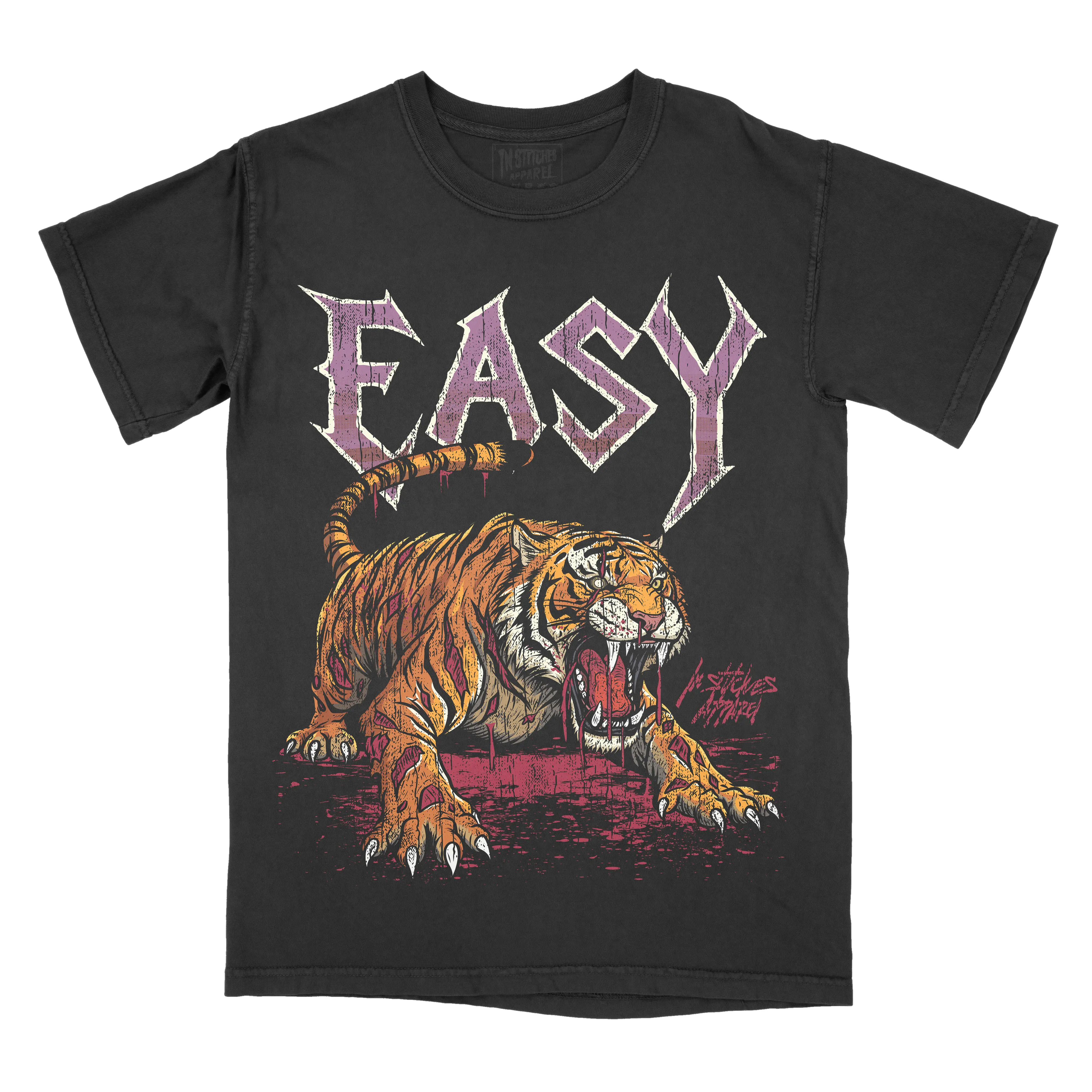 Easy Tiger Ball Comfort Colors Unisex T-shirt Gothic Alternative Fashion Top Tshirt Streetwear Short sleeve Printed Graphic Tee Cotton Alt Goth