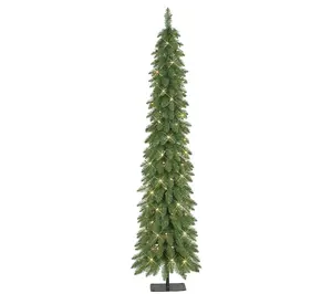 Puleo 6' Pre-Lit Alpine Artificial Pencil Tree00 Lights