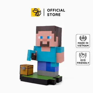 Minecraft Chest & Grass Block Wood Model - Pixel Art Wooden Toy, DIY Minecraft Decor, Handmade Collectible, Custom Gift for Him & Her