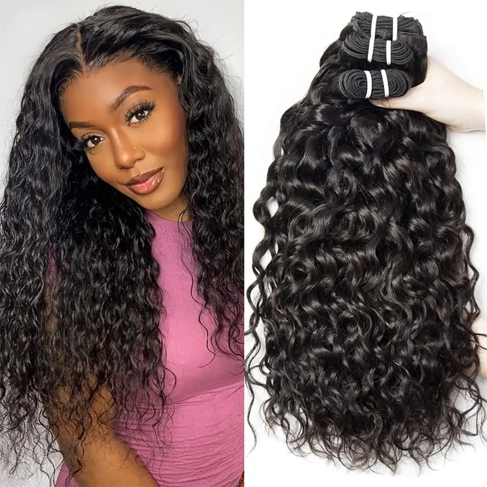 Msgem Hair Water Wave Bundles 16A Grade High Quality 100% Human Hair Bundles 3PCS/LOT or 4PCS/LOT Natural Color Easy to Manage #SummerWins#DealsForYouDays#tiktokshopdealsforyoudays