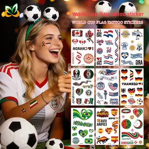 43pcs World Cup National Flag Fan Tattoos – Eco-Friendly Face Stickers for Sports Events and Competitions