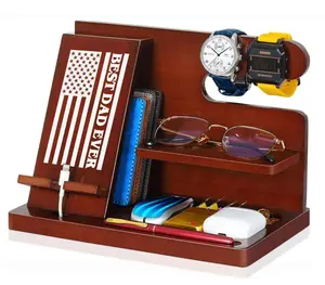 Dad Gifts for Fathers Day, Fathers Day Dad Gifts from Daughter Son, Fathers Day Husband Gifts from Wife, Christmas Birthday Gifts for Dad, Stocking Stuffers for Men Him Dad, Wood Phone Docking Station