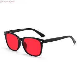 Red Lens Sleep Glasses with Dual AR Coatings, 99.9% Blue & Green Light Blocking, Anti-Fatigue Eye Protection Glasses, Ideal for Nighttime Use, Gaming, Office Work and Improving Sleep Quality tiktokshopspringglowup