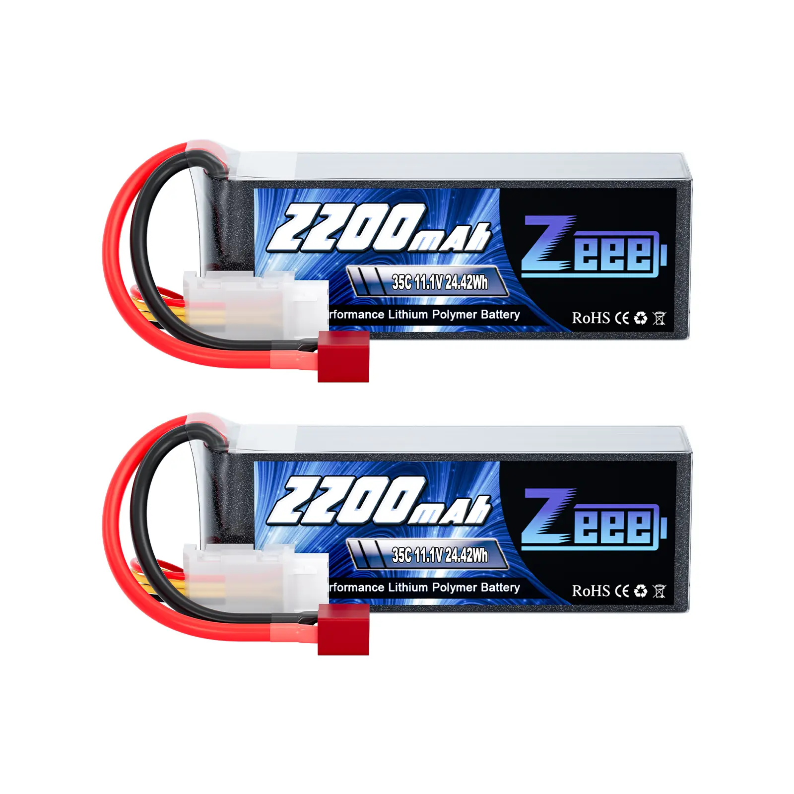 Zeee 3S LiPo Battery 2200mAh 11.1V 35C Soft Case Battery with Deans T Connector for RC Airplane RC Quadcopter Helicopter Drone FPV (2 Pack) Fast Brushless LiPo Power Pack with Connector High-Capacity LiPo Battery Pack kid boy