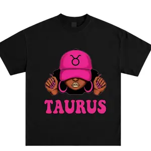 Taurus Zodiac Girl Graphic T-Shirt Pink Astrology Tee Cute Horoscope Shirt for Women Trendy Streetwear Unisex Cotton Tee