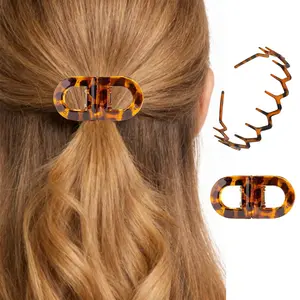 2PCS Magnetic Hair Clips Strong Hold No‑Slip Seamless Hair Styling Clips, 2‑in‑1 Design No Crease Hair Barrettes, Leopard zig zag Headbands with Teeth Comb Non‑Slip Hair Accessories for Women Men Teen Girls #non-slip headband #maddy euphoria headband