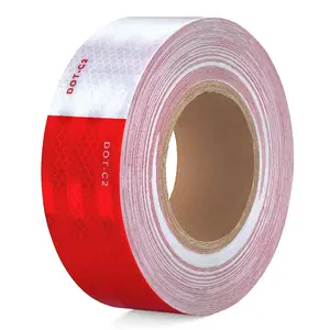 2 Inch x 30FT Reflective Safety Tape DOT-C2 – Waterproof Red & White Adhesive Conspicuity Tape for Trailer, Truck, Car & Outdoor Use Decal Vehicle Car Accessories