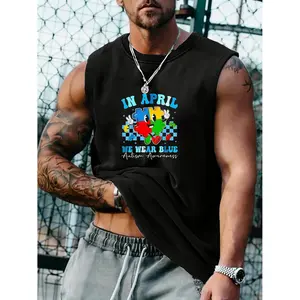 Vests Showing Support for Autism Awareness Month in April We Wear Blue