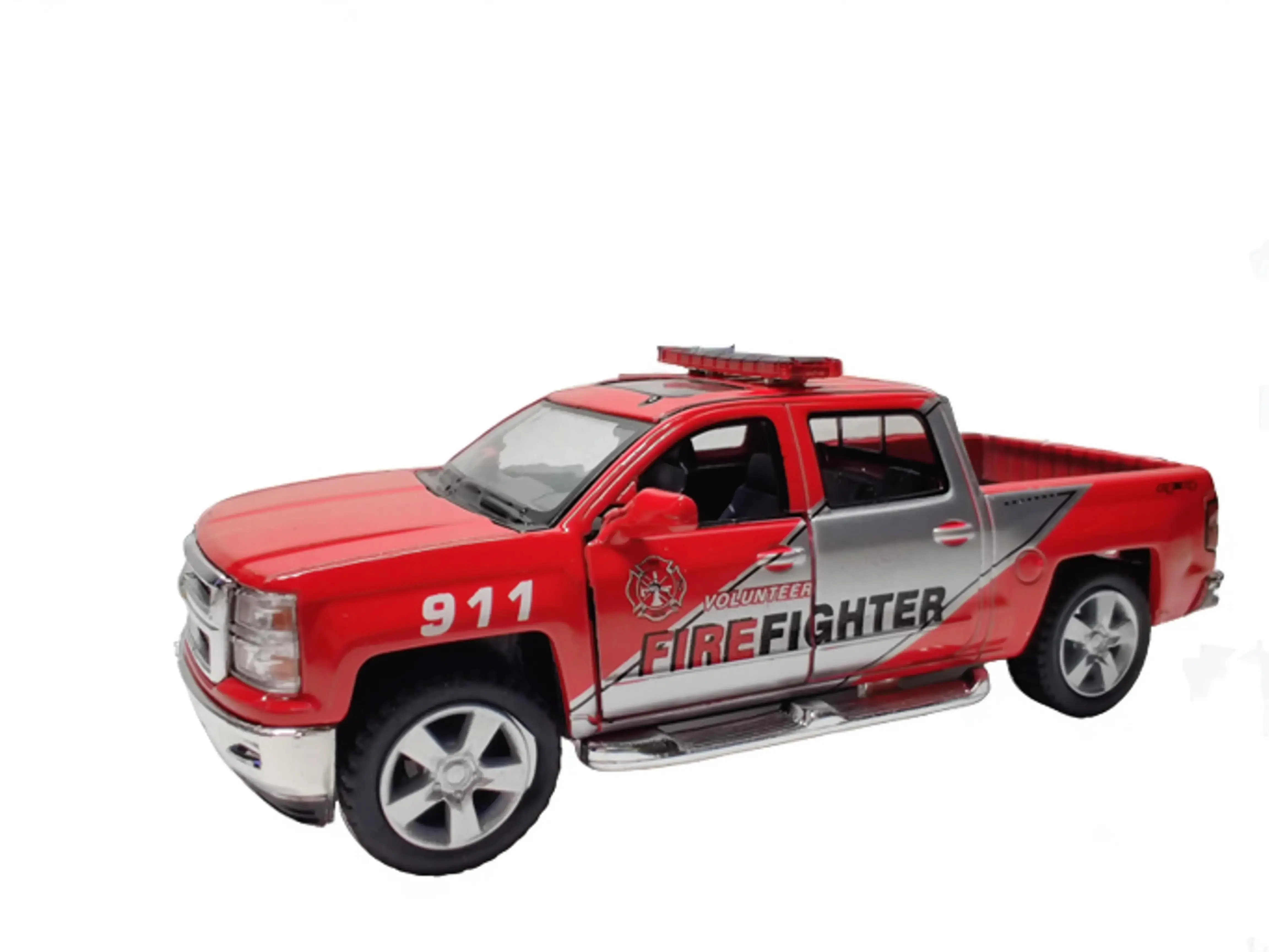 KINSMART 1:46 SCALE  5" 2014 CHEVROLET SILVERRADO POLICE/FIRE diecast chevrolet silverado