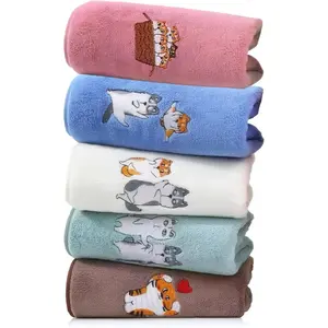 5 Pack Hand Towels Set – 30" x 14", Absorbent, Wash Cloths, Multi-Purpose Kitchen Towels & Dish Towels, Everyday Towel Set for Bath and Kitchen (Multicolored Kitty)