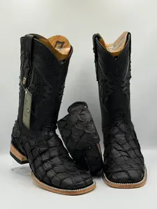 Pirarucu Cowboy Boot- Black