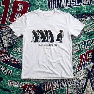 Penguin i just gotta be me graphic tee white unisex