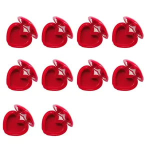 10PCS Heart Shaped Cosmetic Jars with Mirror Design Plastic Travel Containers