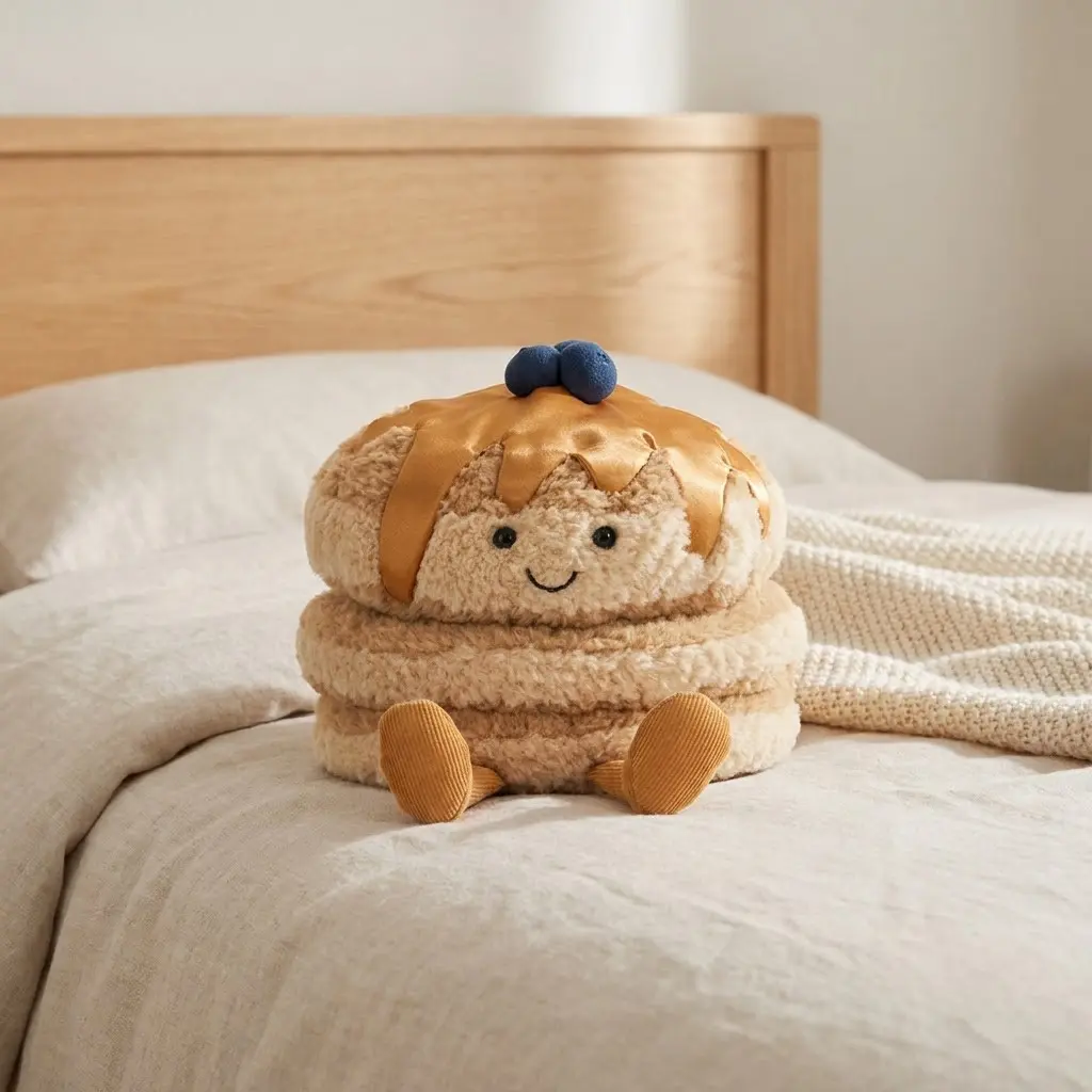 JELLYCAT Pancake Plush Toy Adorable Stacked Pancake Food Character Soft Cuddly Collectible Gift for Food Lovers Kids and Adults