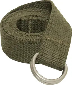 Olive Drab Military D-Ring Expedition Belt - Cotton Tactical Web Belt (1.25")