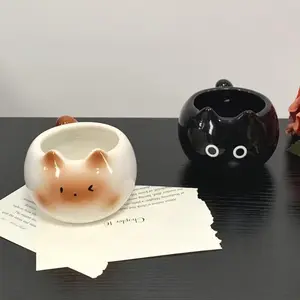 Siamese Cat Ceramic Coffee Mug, Cute Kitty Design, Food Grade BPA Free Lead-Free High Aesthetic, Dishwasher & Microwave Safe for Café Latte Art, Ideal for Afternoon Tea Flower Tea Black Tea, Gift for Women Cat Lovers, for Home Office Party Use