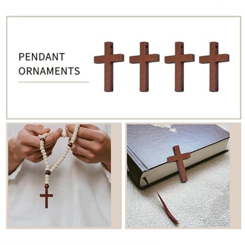 Set of 70 Small Cross Set for Crafts, Wooden Cross Charms for Christian Baptism, First Communion, Wooden Crosses for Crafts, 1.2x1.7 Inch