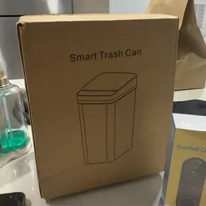 2 Pack 12L ABS Automatic Trash Bin, Touchless Motion Sensor Smart Garbage Can (23.5cm*15.5cm*30cm) for Kitchen, Bedroom, Home Household Use，Slim Waterproof Small Trash Bin（Father's Day gift）