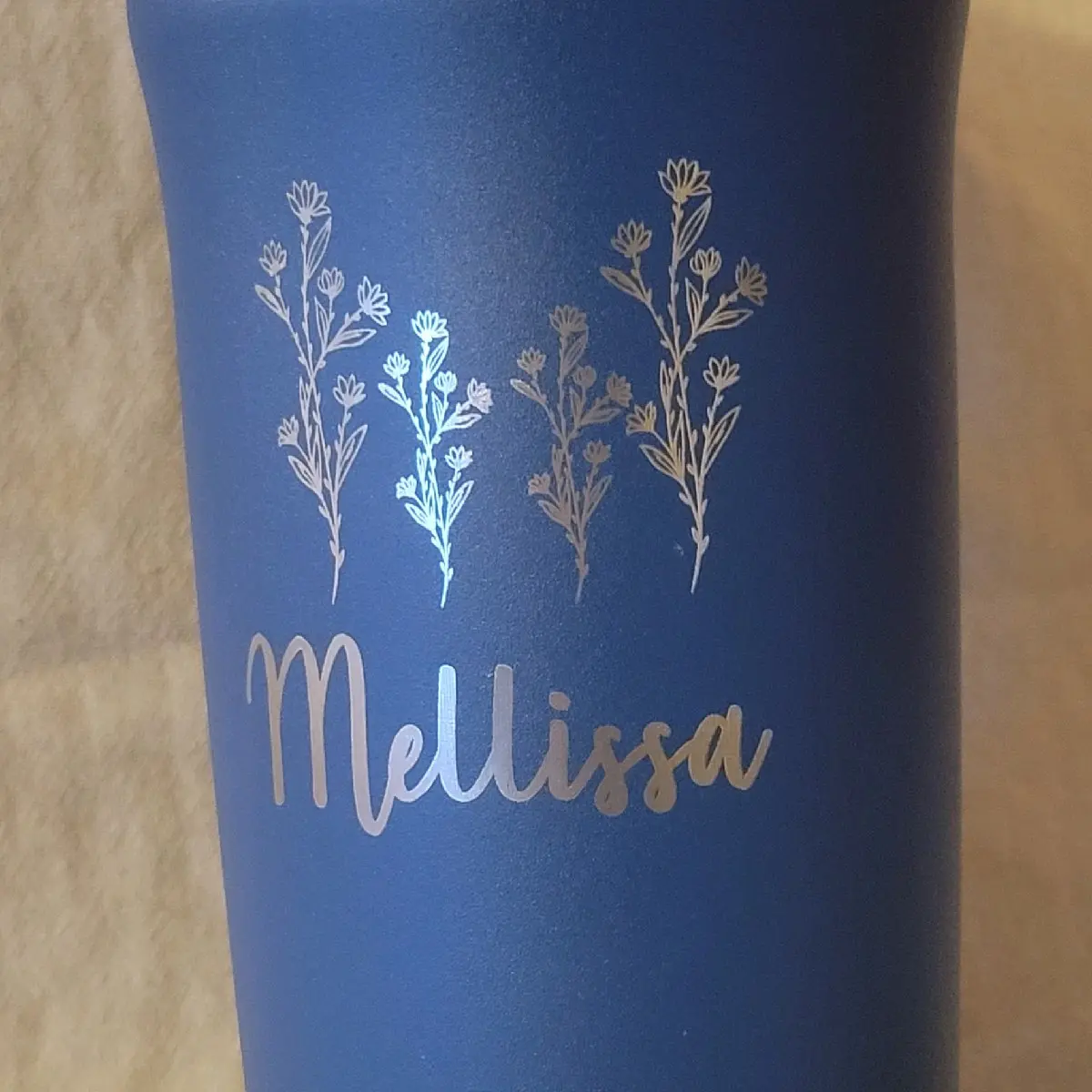 Flower/Name Engraved Cup