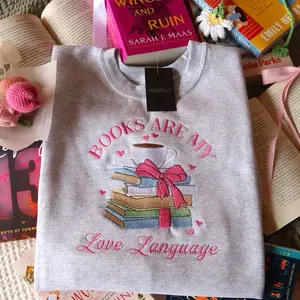 Books Are My Love Language embroidered crewneck Books Are My Love Language embroidered crewneck