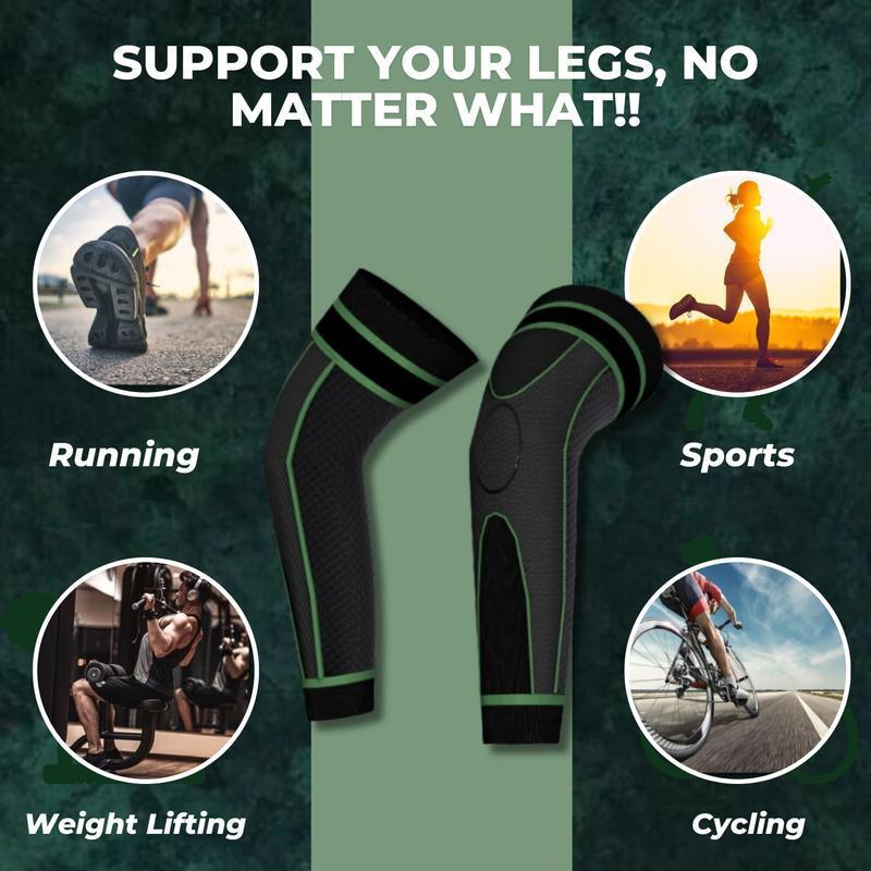 High-Elasticity Unisex Extended-Length Wrap Knee Brace Breathable Knit Support Sleeve with Artemisia Warmth for Sports Running Adjustable Compression Strap for Basketball Hiking Joint Pain Relief Non-Slip Knee Pad Pressurized Knee Pad