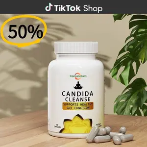 Comunvitam Candida Cleanse - 60 Capsules for Gut & Colon Support - Natural Black Walnut Hulls & Caprylic Acid - US Made Supplement