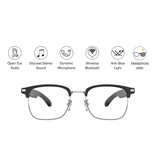 Lensly Bluetooth Auto Color Change Smart Glasses Magnetic Metal Photochromic Lenses Wireless Audio Dust-Resistant Mesh Lightweight Wireless Aesthetic Wearable