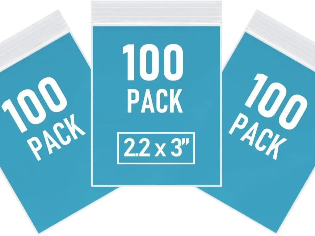 300 PCS Small Plastic Bags, 2.2 x 3 Inch Small Bags, Transparent Jewelry Bag Reclosable, Clear Mini Baggies, Resealable Poly Bag for Pill, Beads, Screws, Packaging Zipper Pouches Travel Organization Pouch